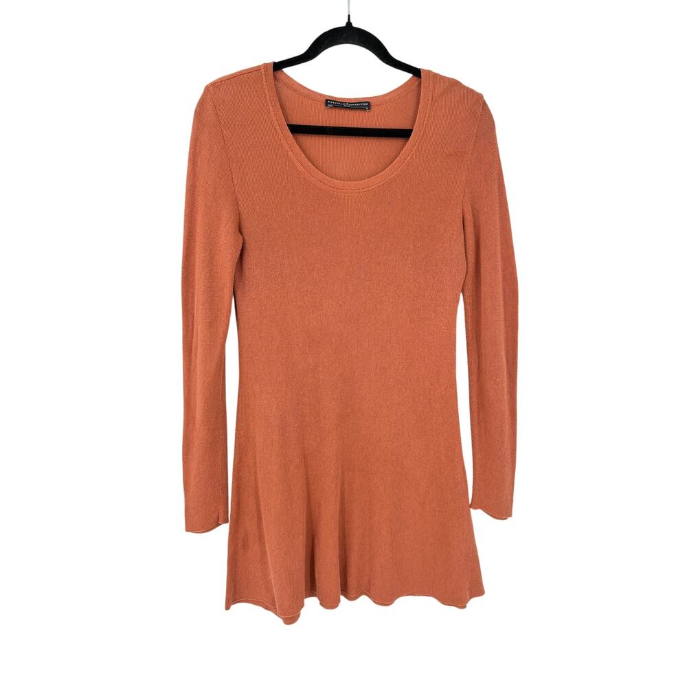 Peruvian Connection Womens Long Sleeve Dress Size M Rust Clay Pima Cotton Casual
